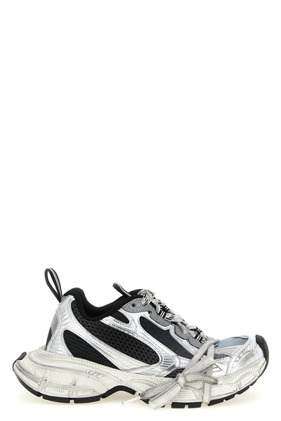 3xl used-effect mesh and polyurethane sneakers
