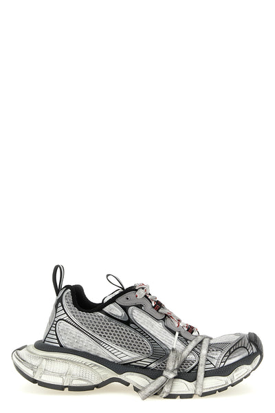 3xl worn effect mesh and polyurethane sneakers