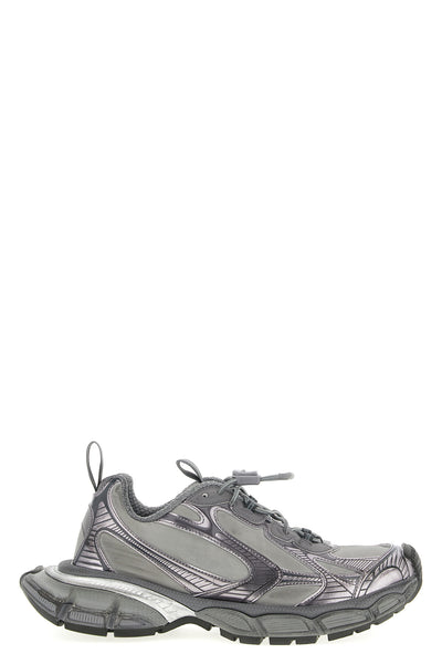 3xl used-effect mesh and polyurethane sneakers