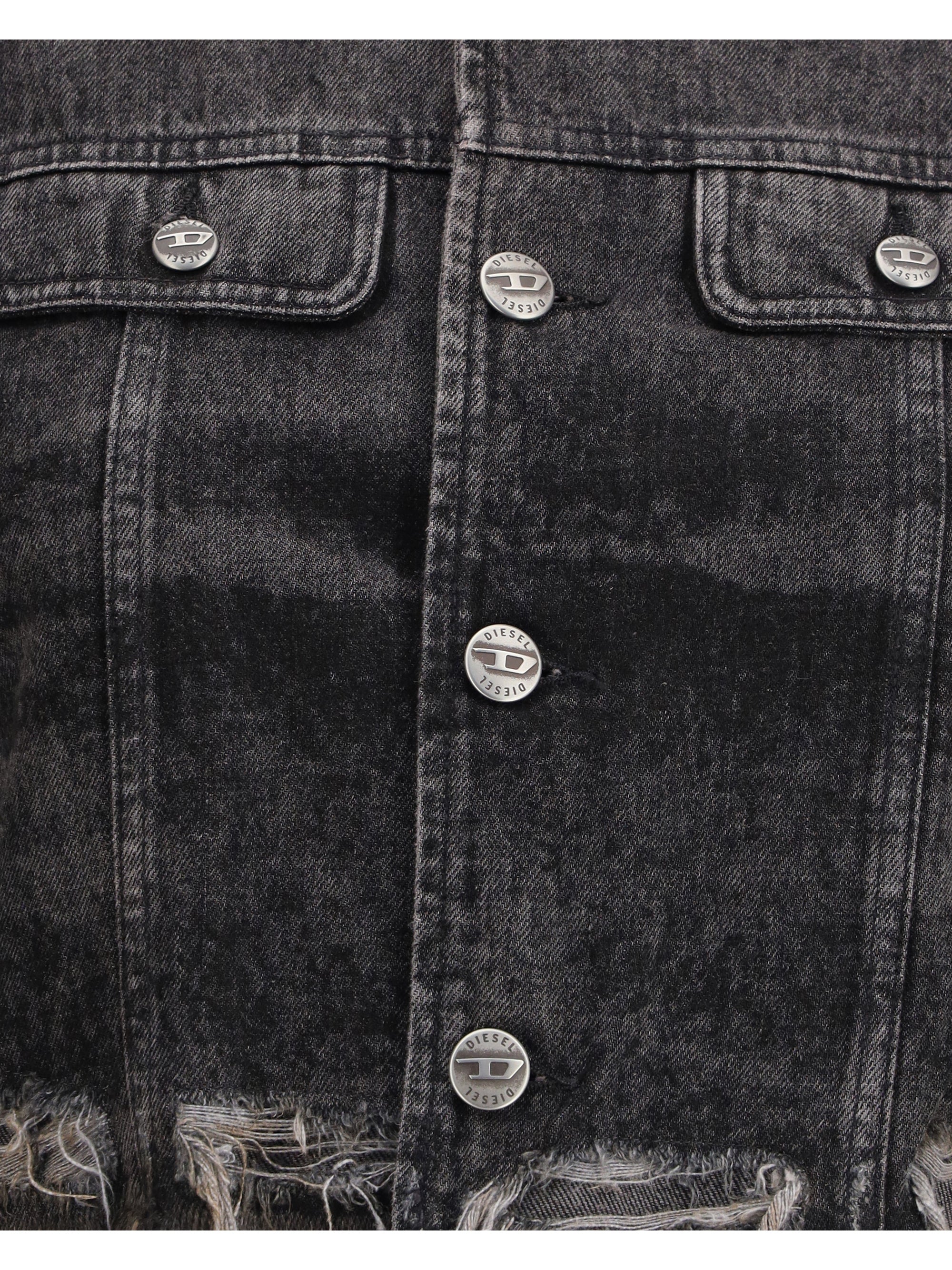DIESEL M laser-engraved cotton-hemp denim jacket