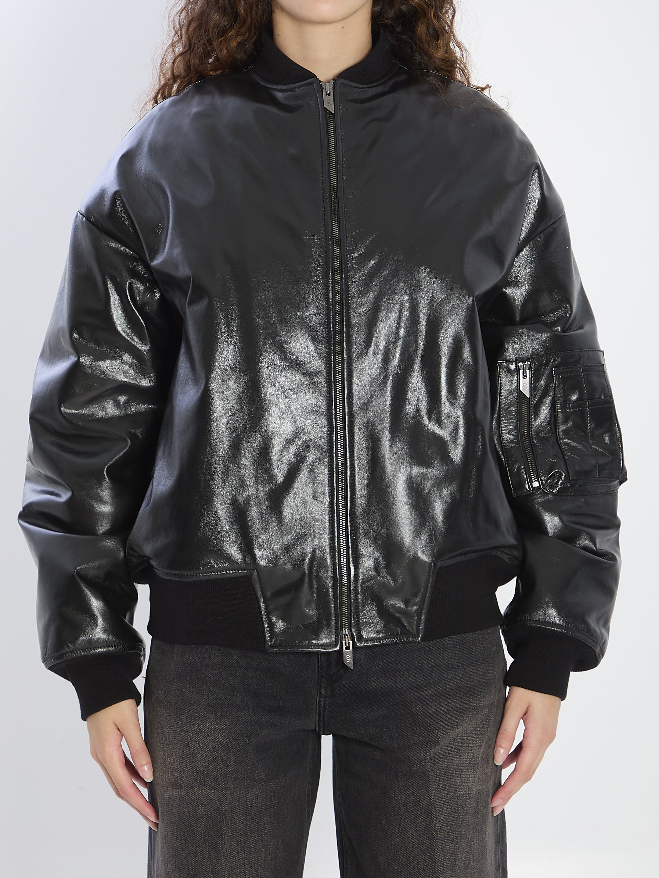 SALVATORE SANTORO 38 leather bomber jacket