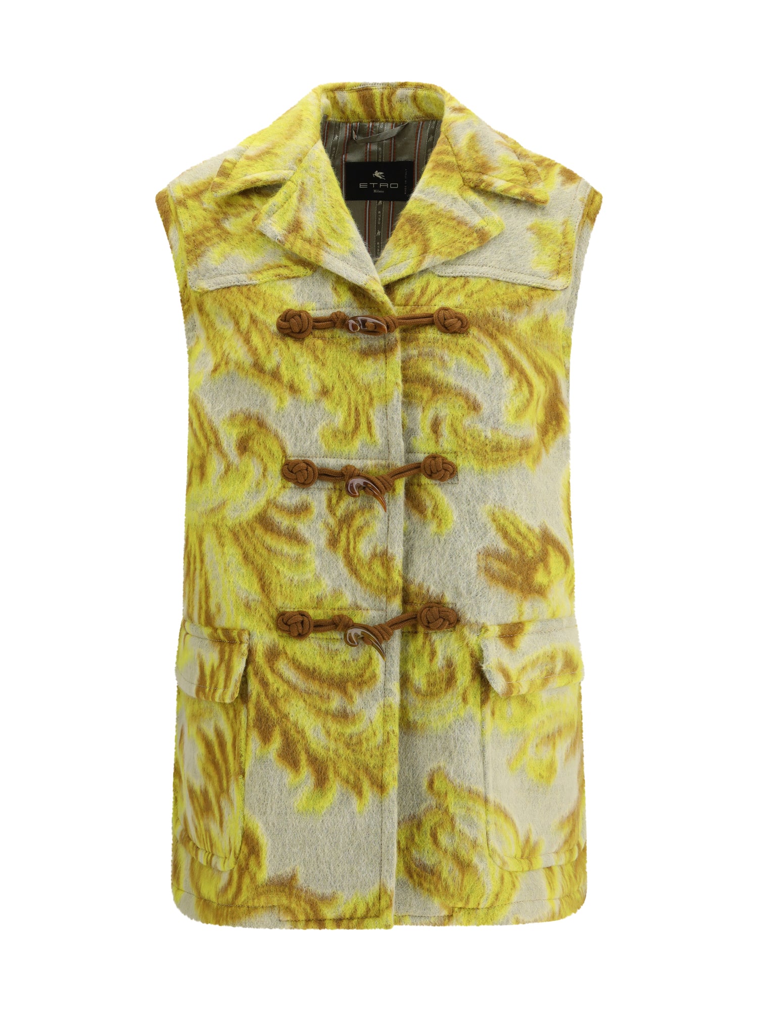 ETRO 40 jacquard wool-blend vest