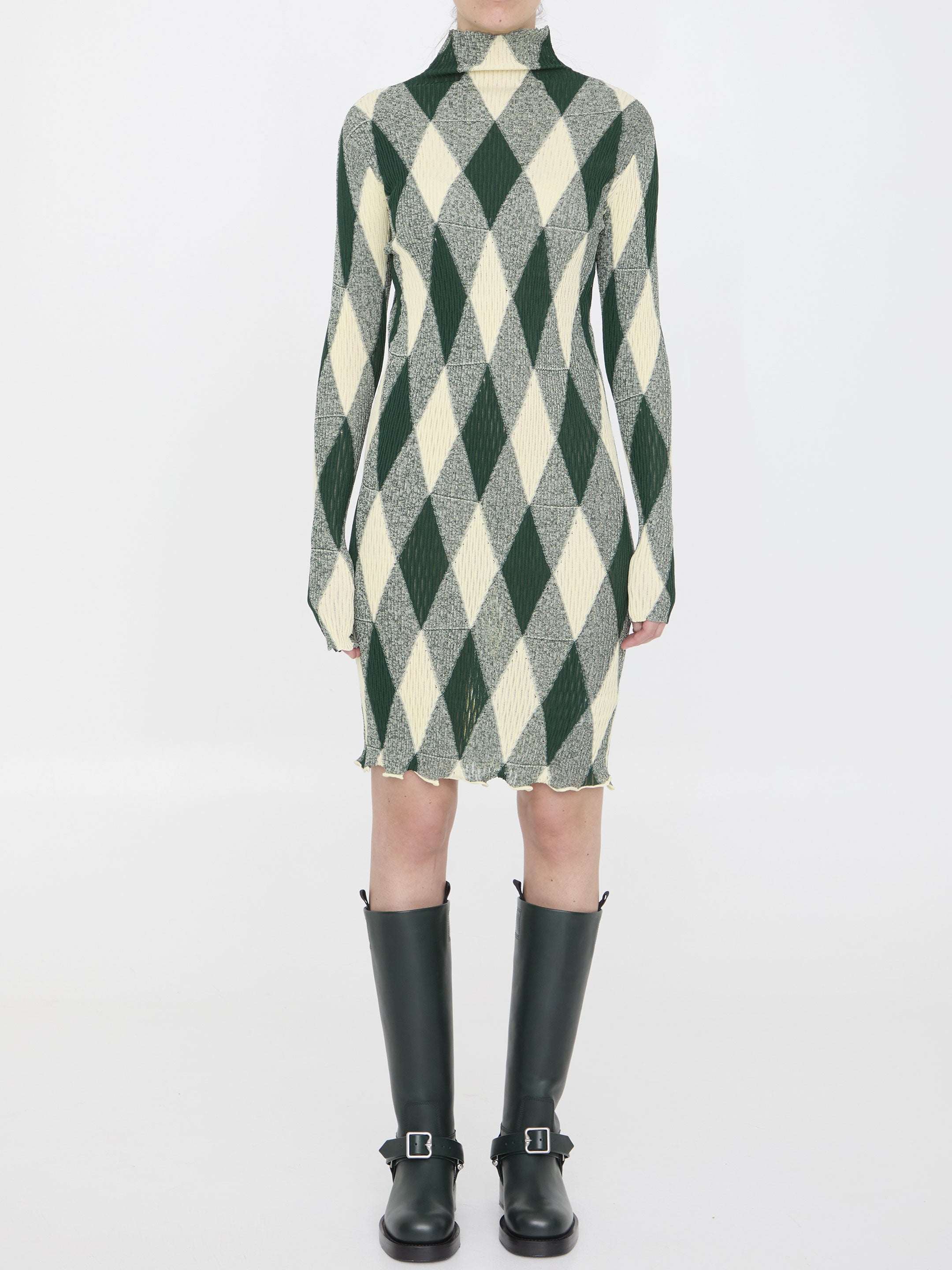 BURBERRY M argyle motif dress