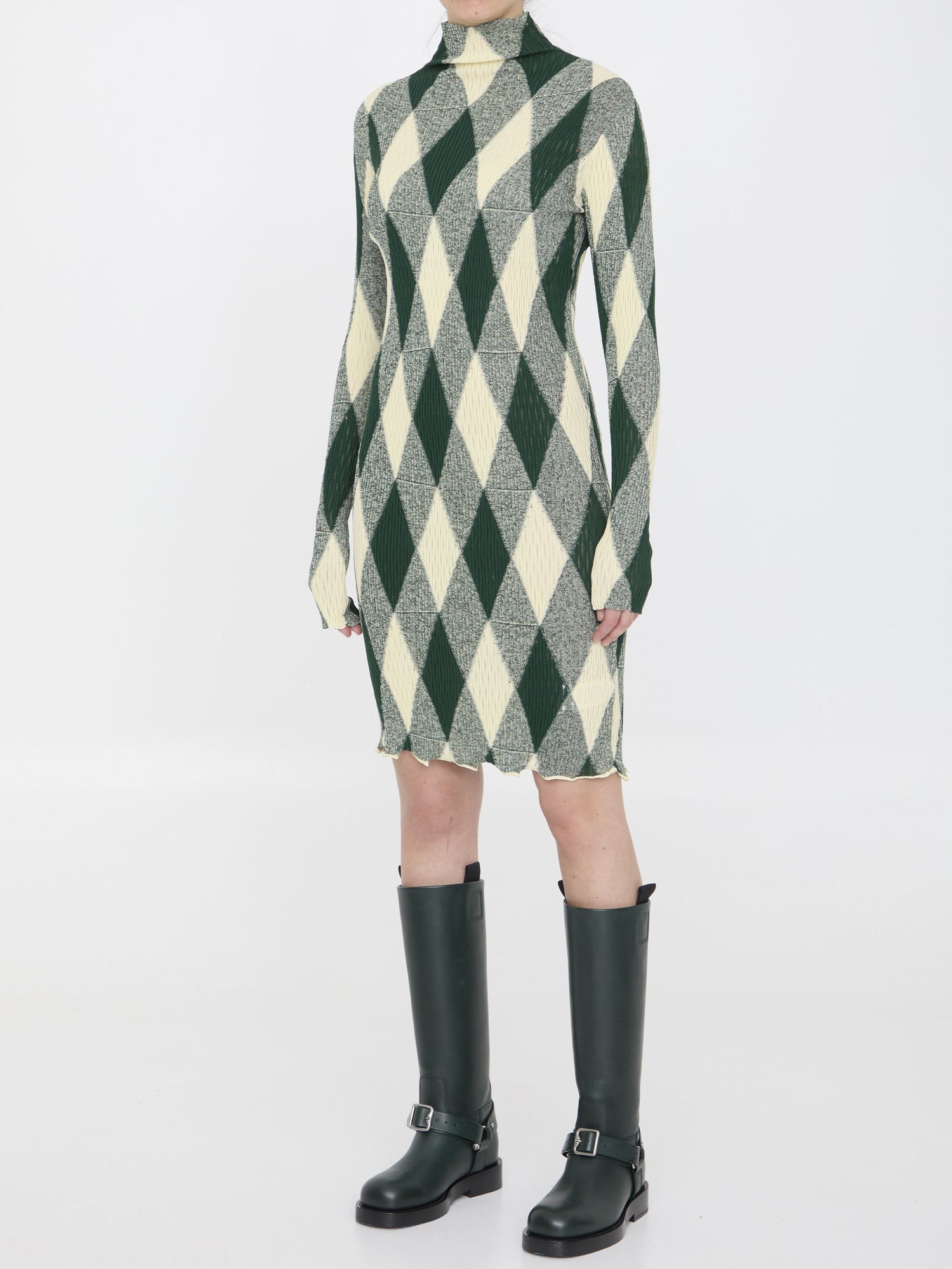 BURBERRY M argyle motif dress
