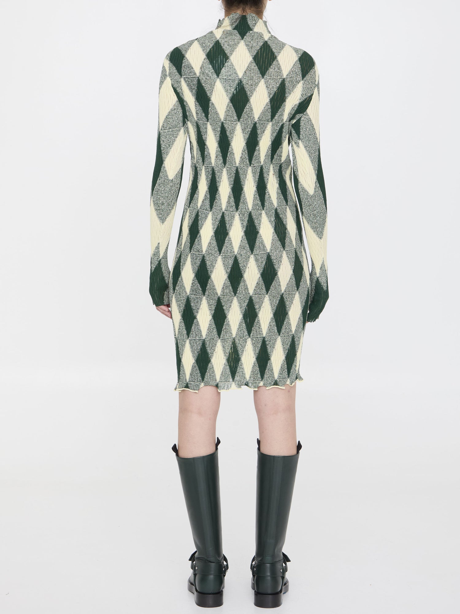 BURBERRY M argyle motif dress