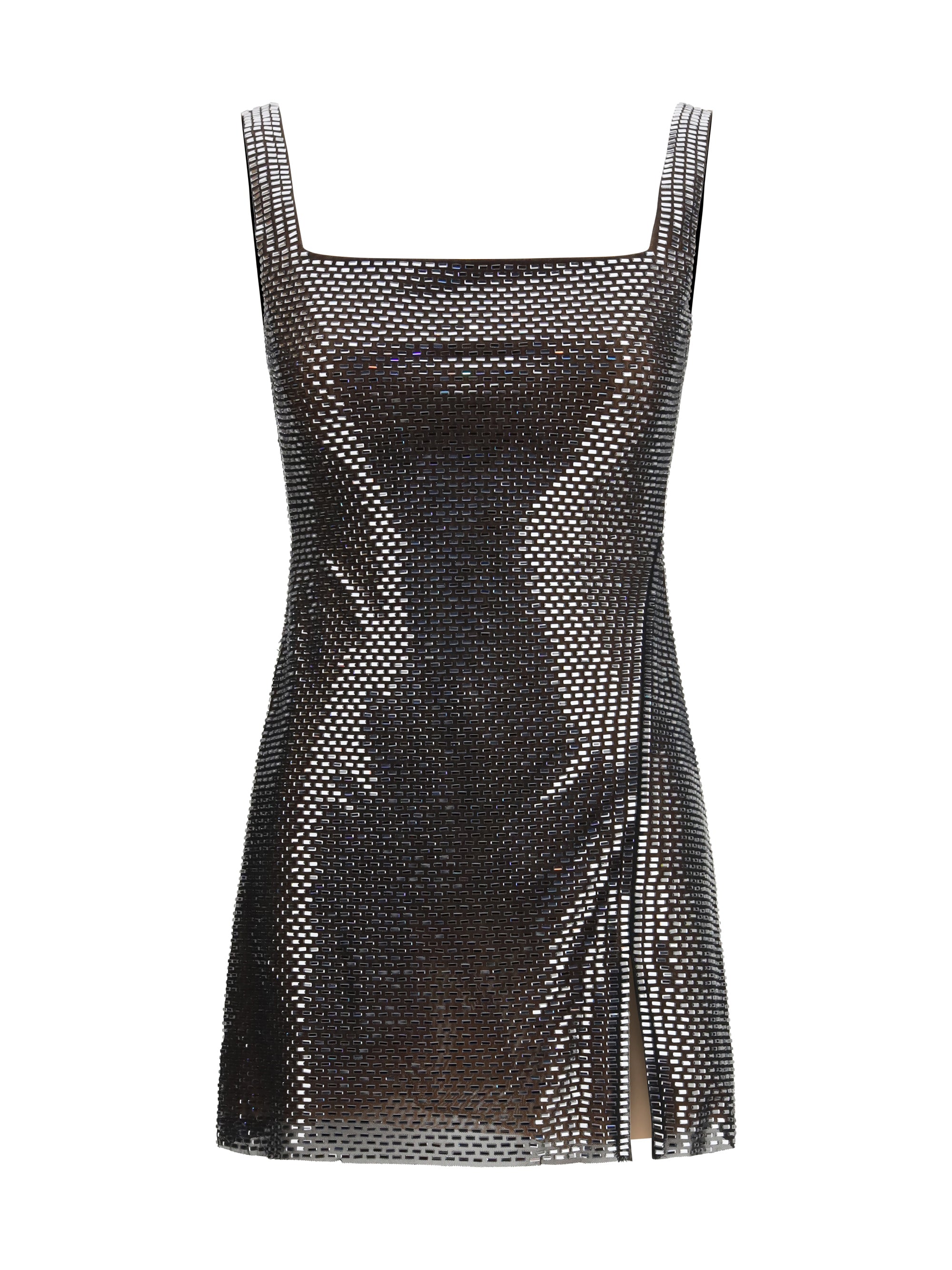 SELF-PORTRAIT 6 rhinestone mesh mini dress