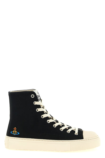 high-top plimsoll cotton canvas sneakers