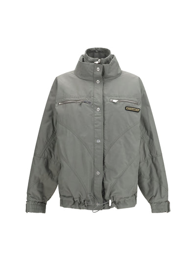 high-neck bomber with zips