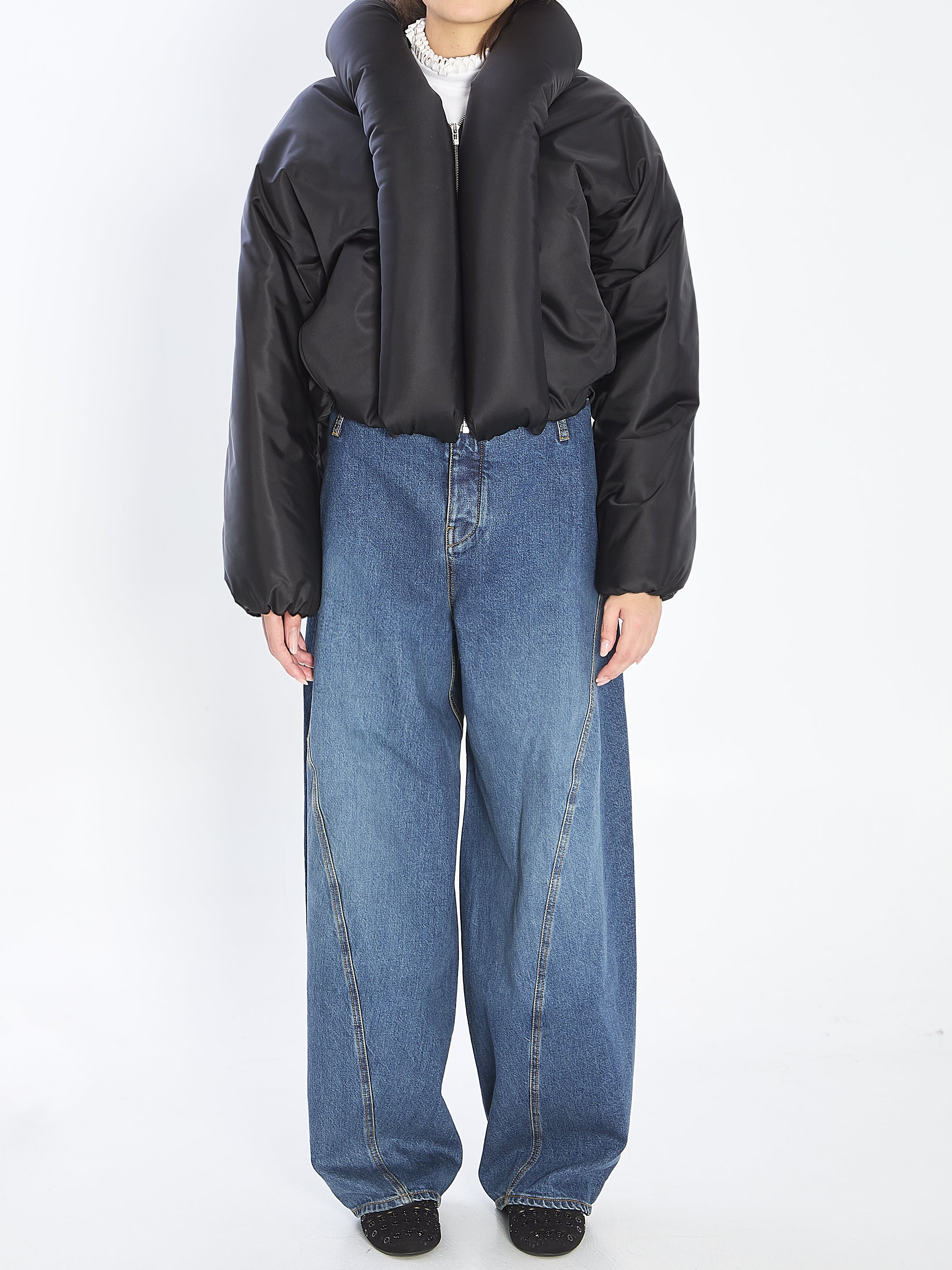 ALAIA 36 padded bomber jacket in taffetà