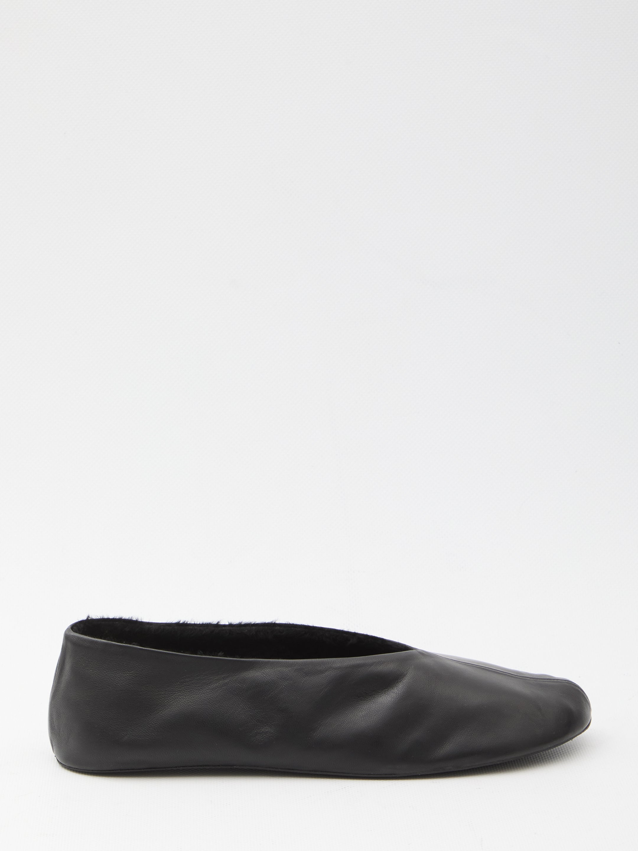 THE ROW 39 stella leather and shearling slipper