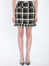 VALENTINO GARAVANI 40 macro check tweed mini skirt