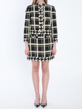 VALENTINO GARAVANI 40 macro check tweed mini skirt