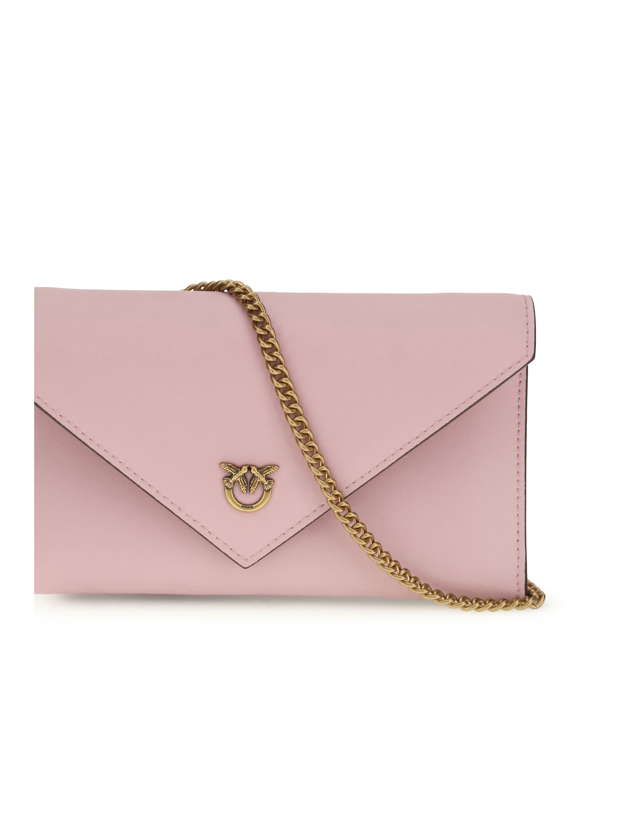 PINKO OS love birds logo mini clutch bag
