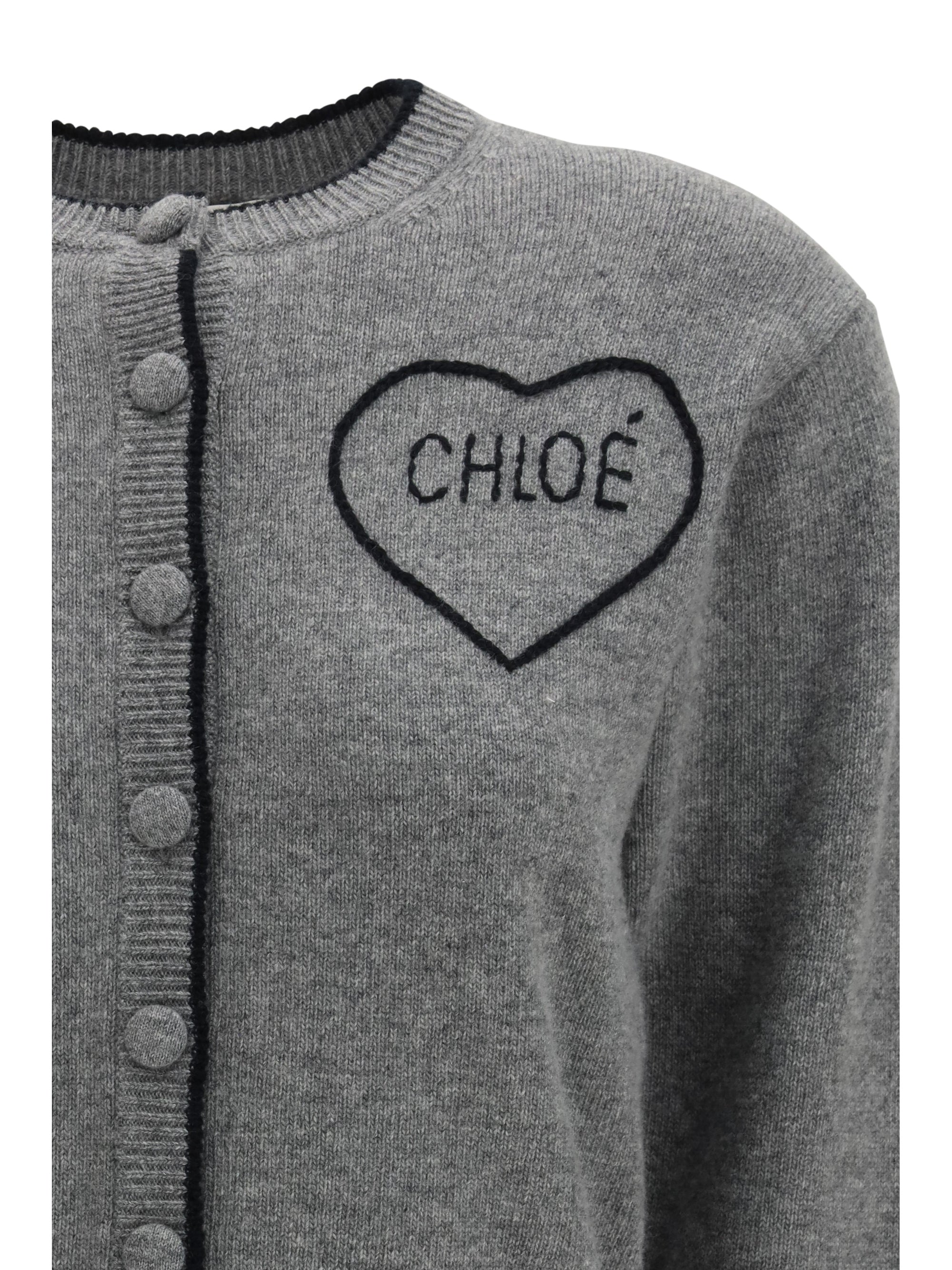 CHLOÉ M fitted logo cardigan