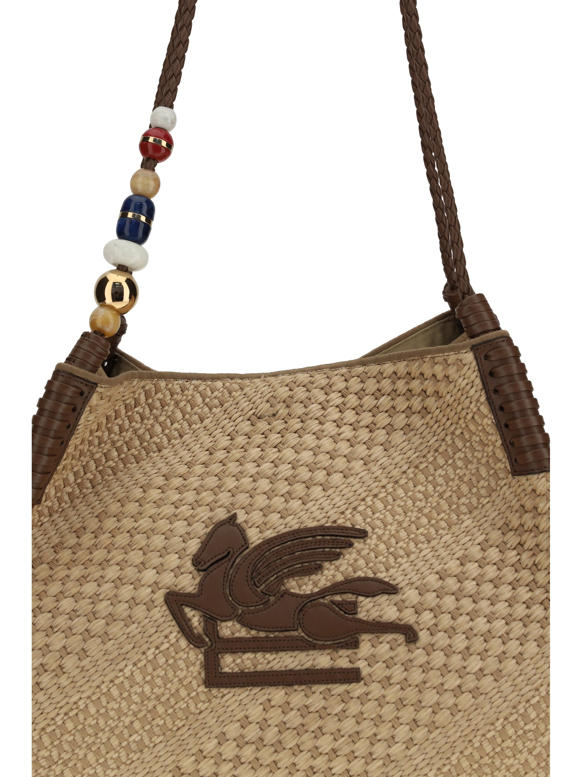 ETRO OS large libra shoulder bag in raffia