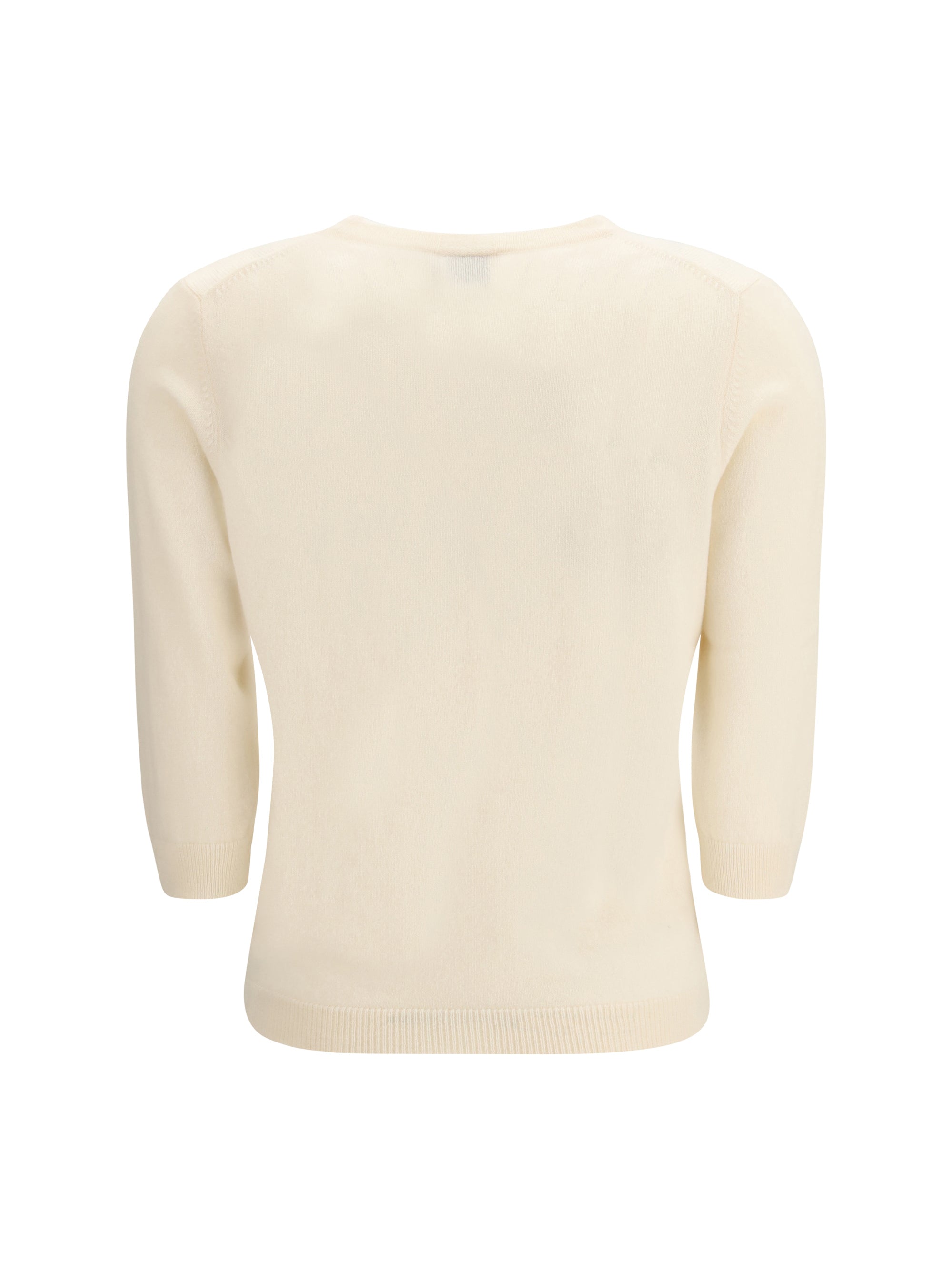 ALLUDE XS crew-neck sweater with three-quarter sleeves