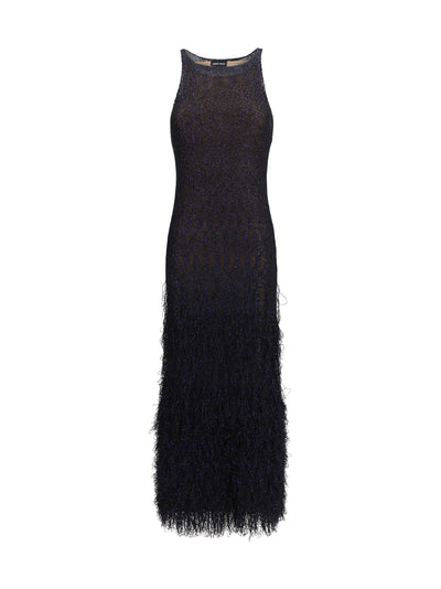 long sequin-knit dress
