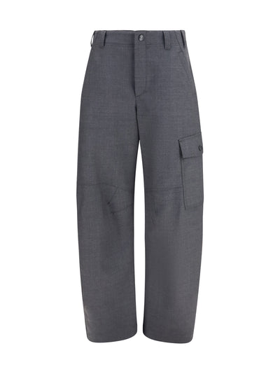 barrel cargo pants in virgin wool twill with monile