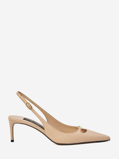 slingback pumps in silk nappa
