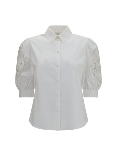 shirt with sangallo lace sleeves