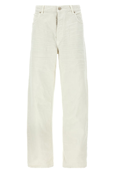 vintage wrinkled cotton denim jeans