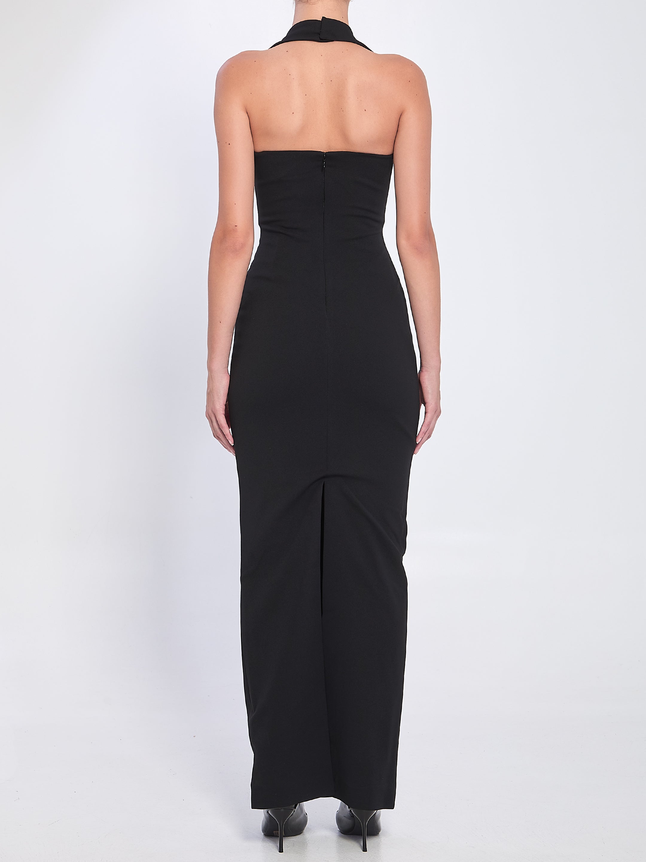 SOLACE LONDON 10 ilona maxi dress in black