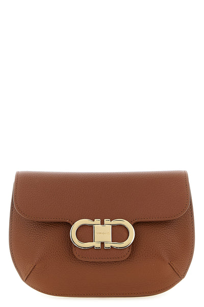 hammered calf leather mini shoulder strap