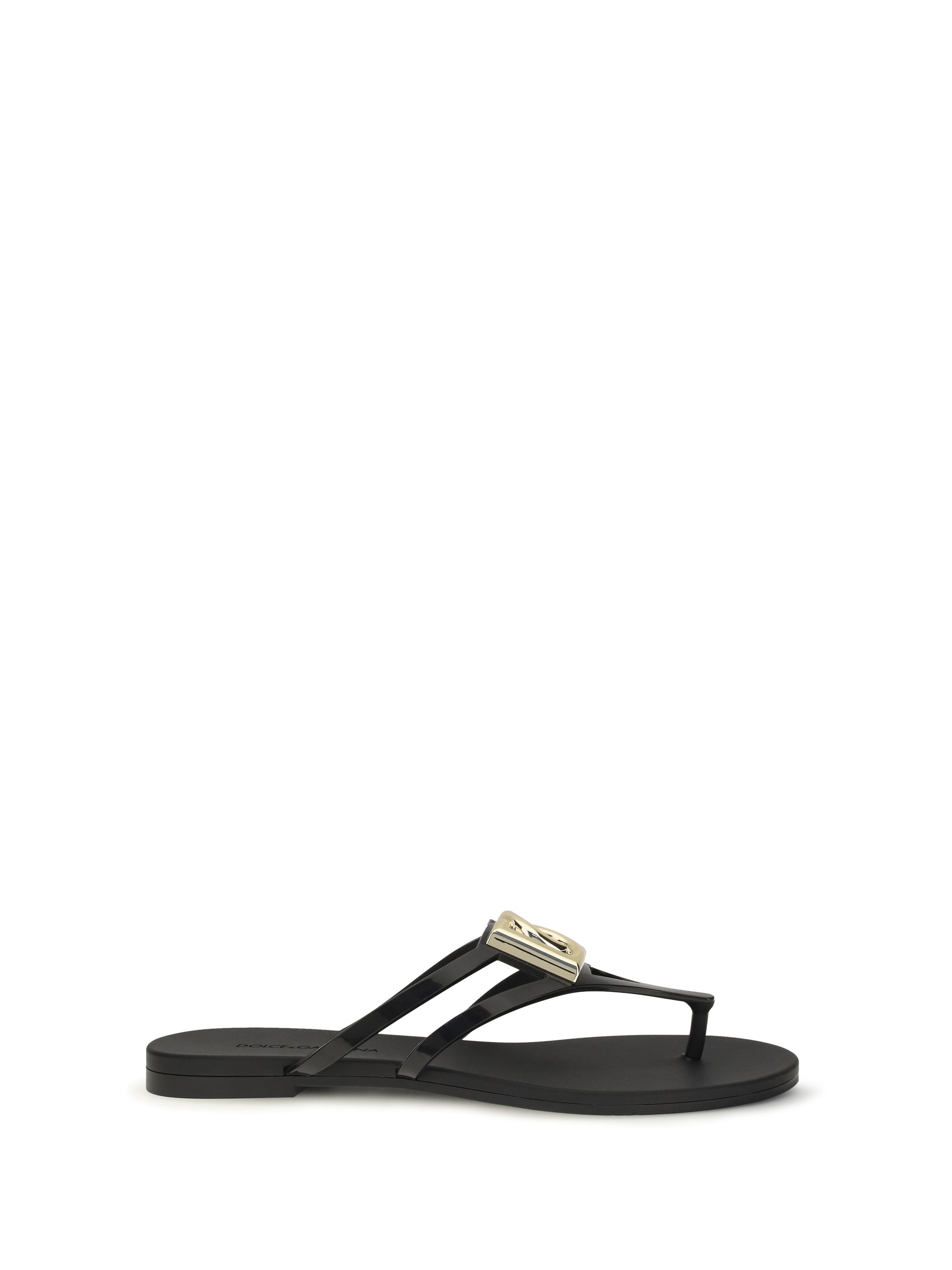 DOLCE & GABBANA 36 logo rubber sandals