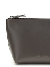 BRUNELLO CUCINELLI OS leather pouch with shiny zipper pull
