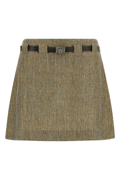 mini skirt in spun linen