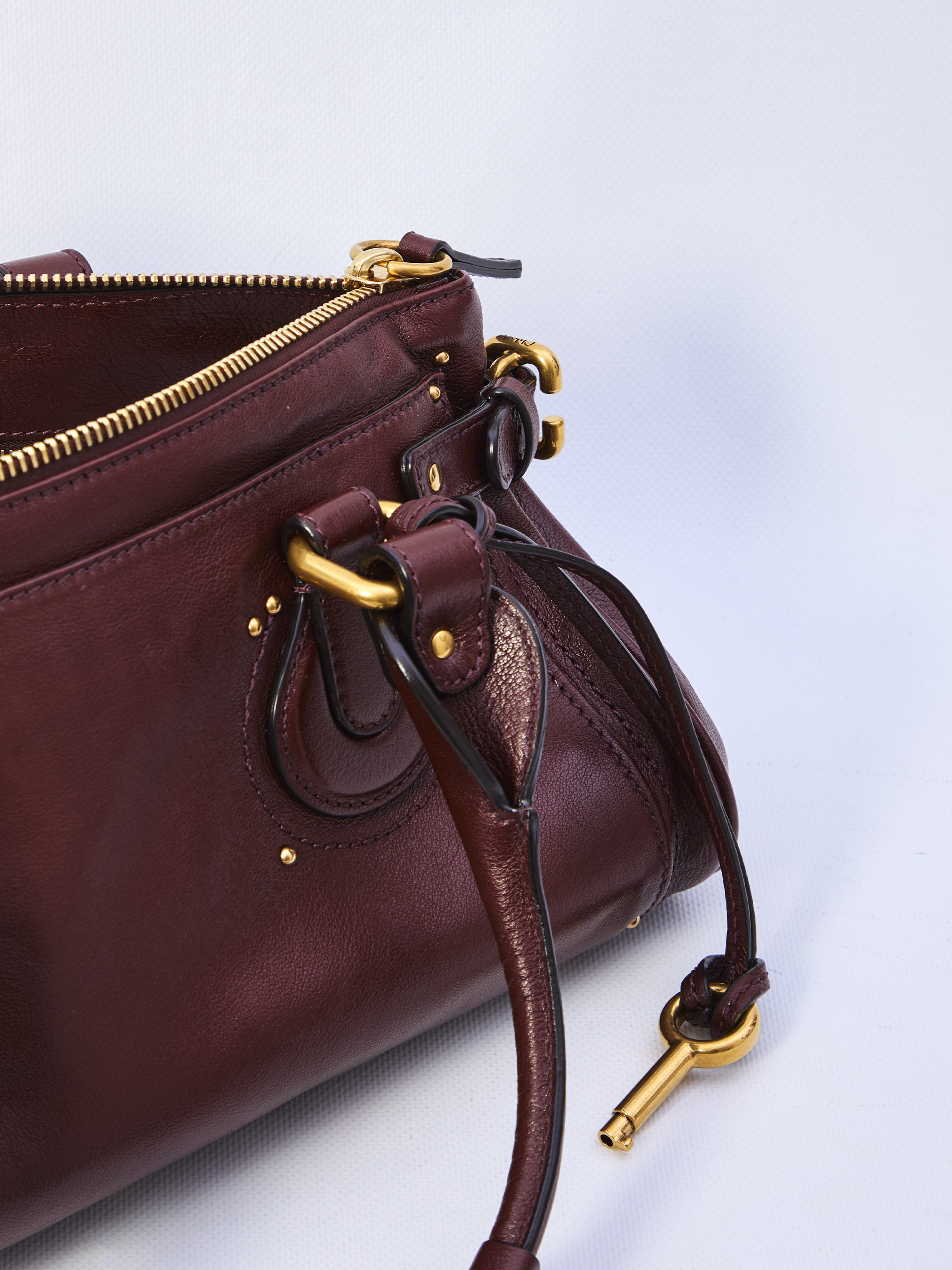 CHLOE OS paddington bag in garnet leather