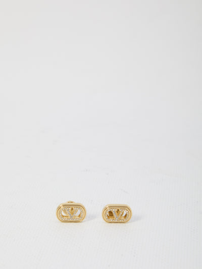 ovalette earrings with rhinestones