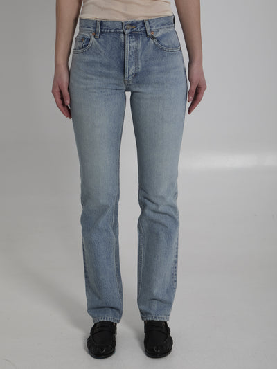 south blue denim straight-leg jeans