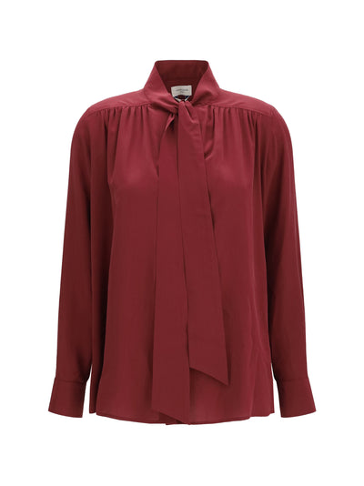 silk shirt with tie