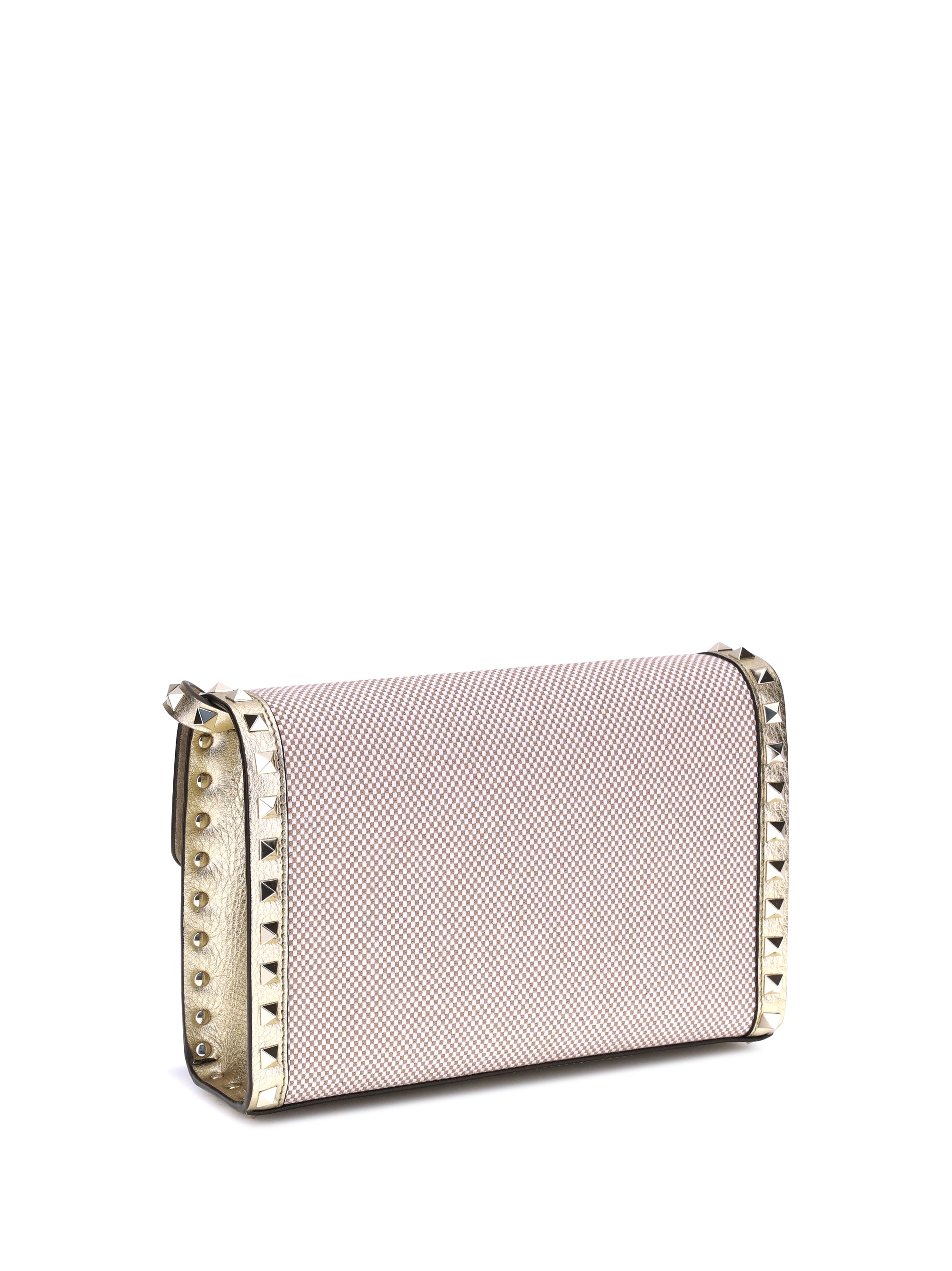 VALENTINO GARAVANI OS small canvas rockstud shoulder bag