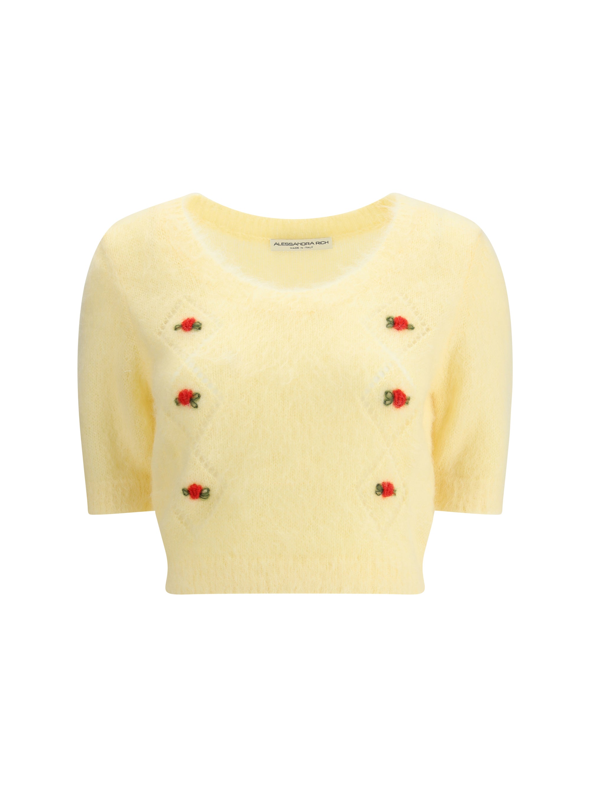 ALESSANDRA RICH 40 short sleeve mohair sweater