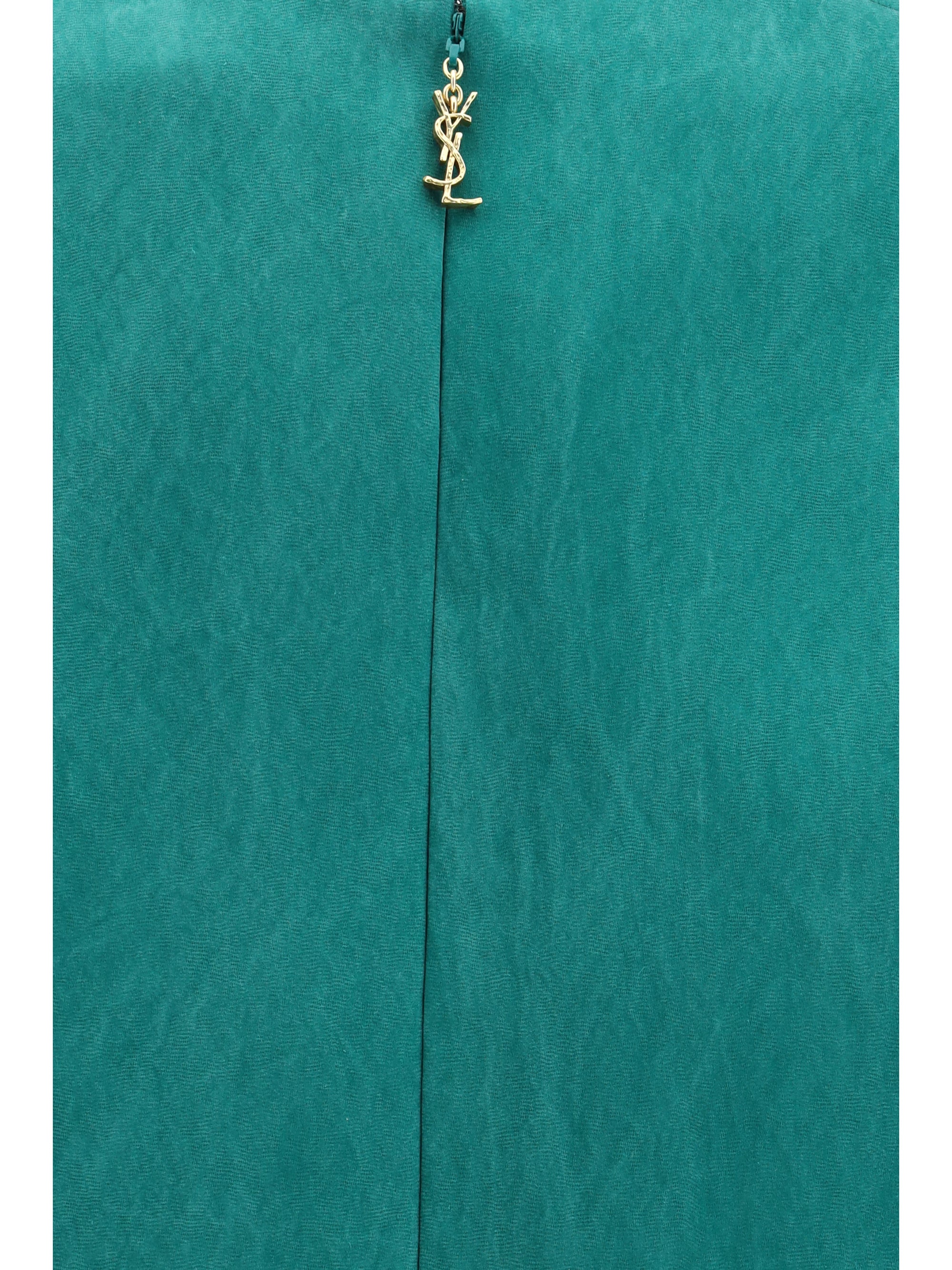 SAINT LAURENT 36 stonewashed silk satin boxy dress