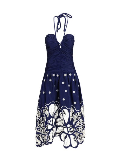 richelieu embroidered midi dress