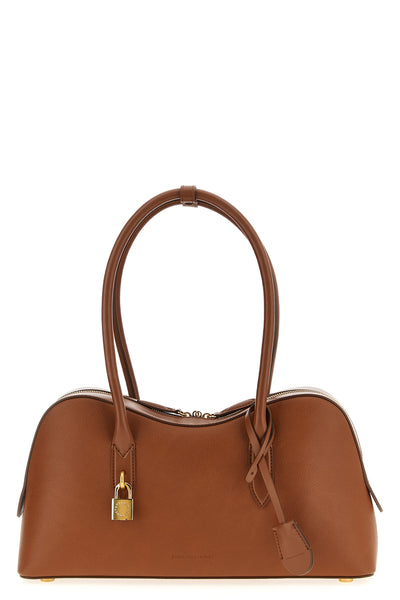ryder shoulder bag in hammered leather-effect fabric