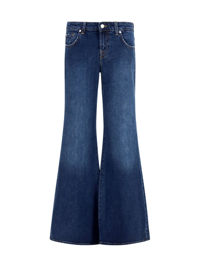 low-rise flared jeans