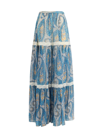 silk crepon maxi skirt