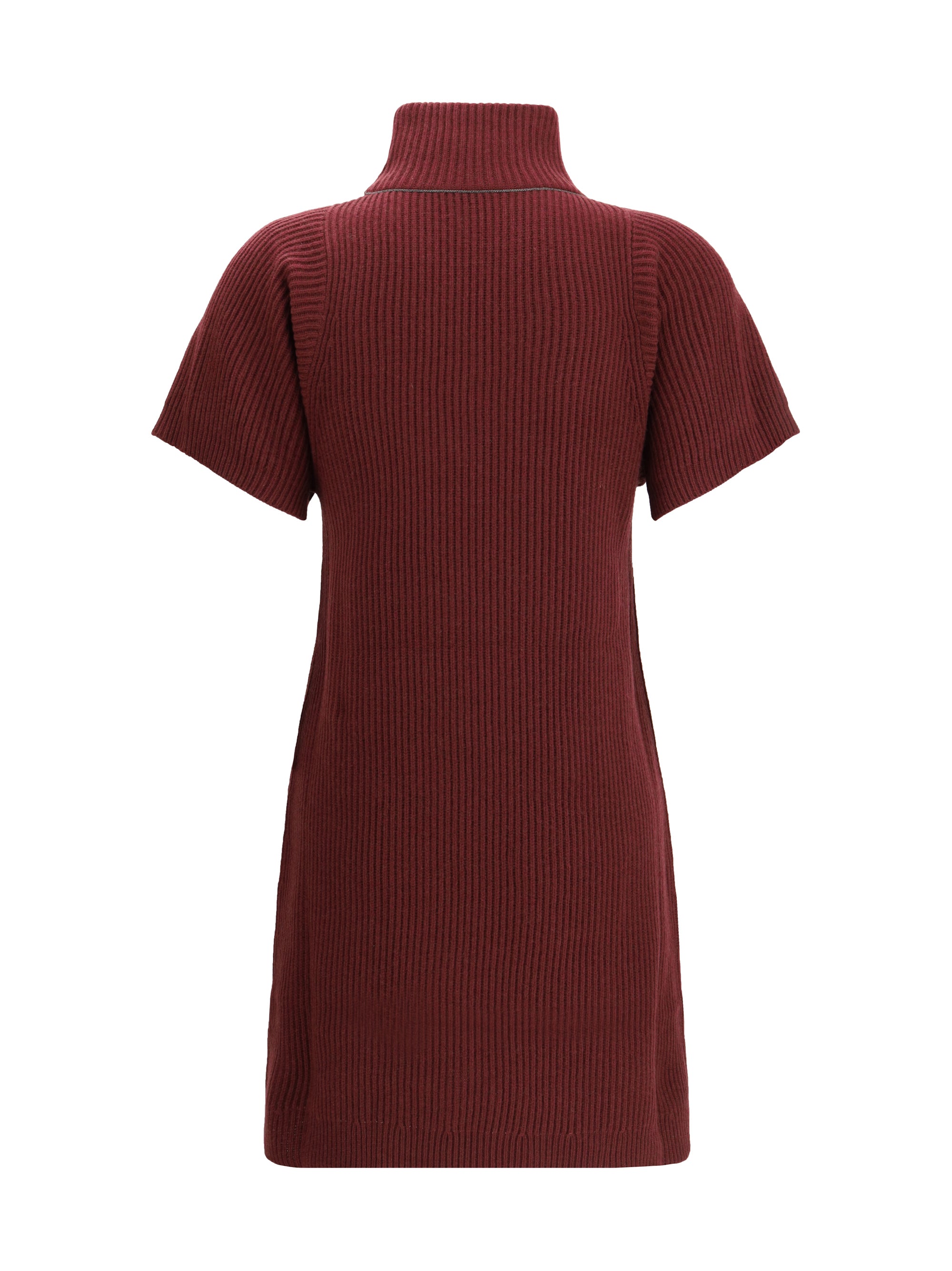 BRUNELLO CUCINELLI L english rib knit dress in virgin wool cashmere and silk