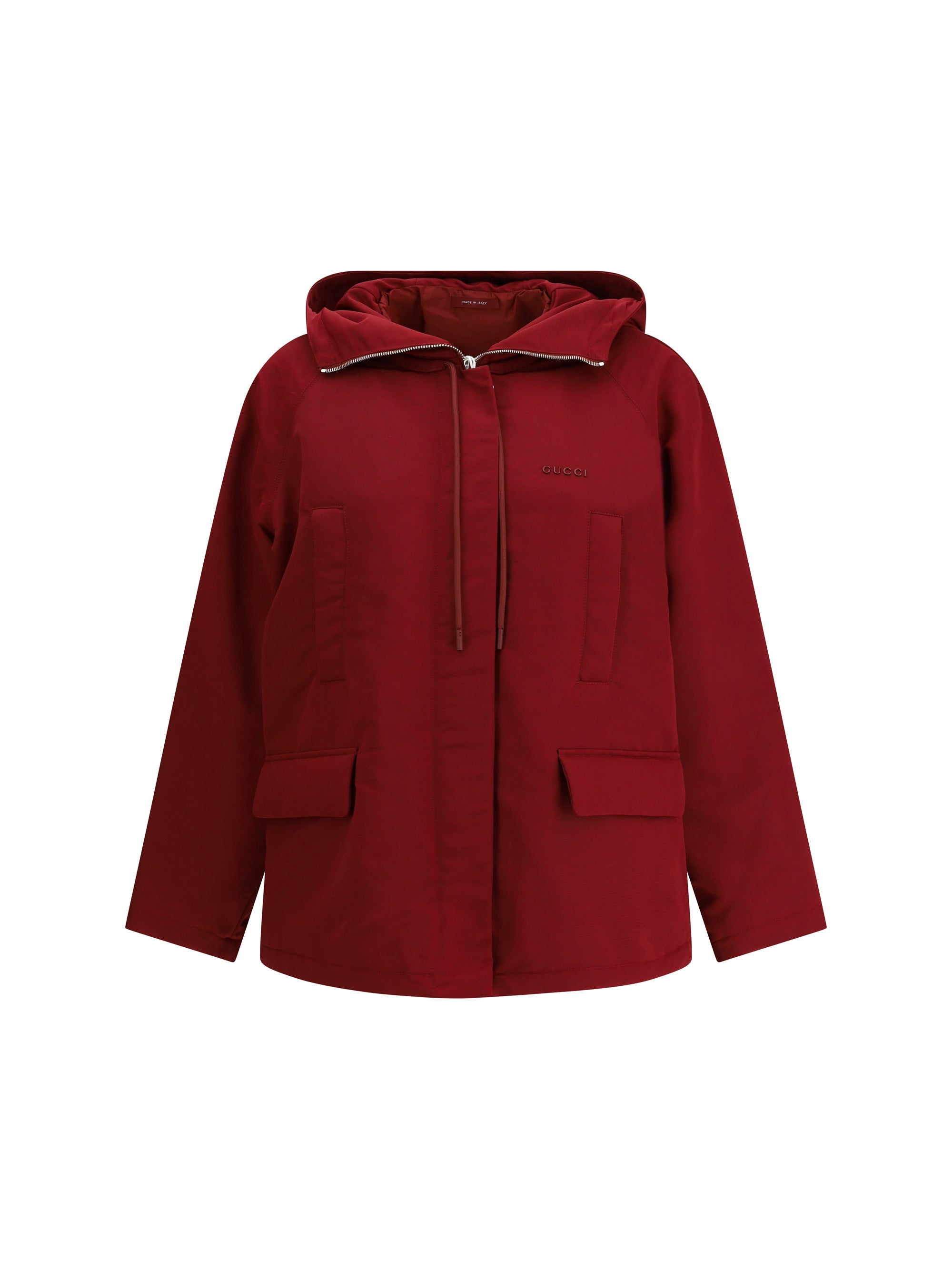 GUCCI 40 red polyester faille jacket