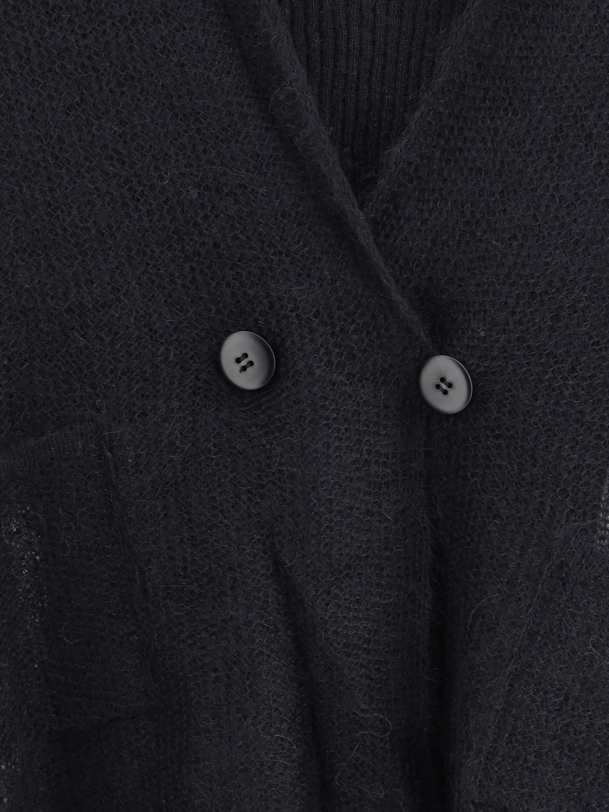 GIORGIO ARMANI 44 double-breasted cardigan and top in a wool and mohair blend twin-set