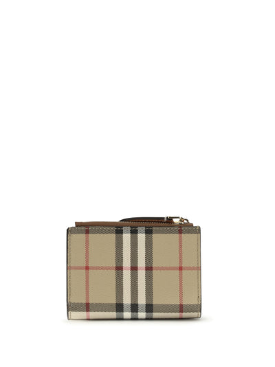 check printed canvas wallet