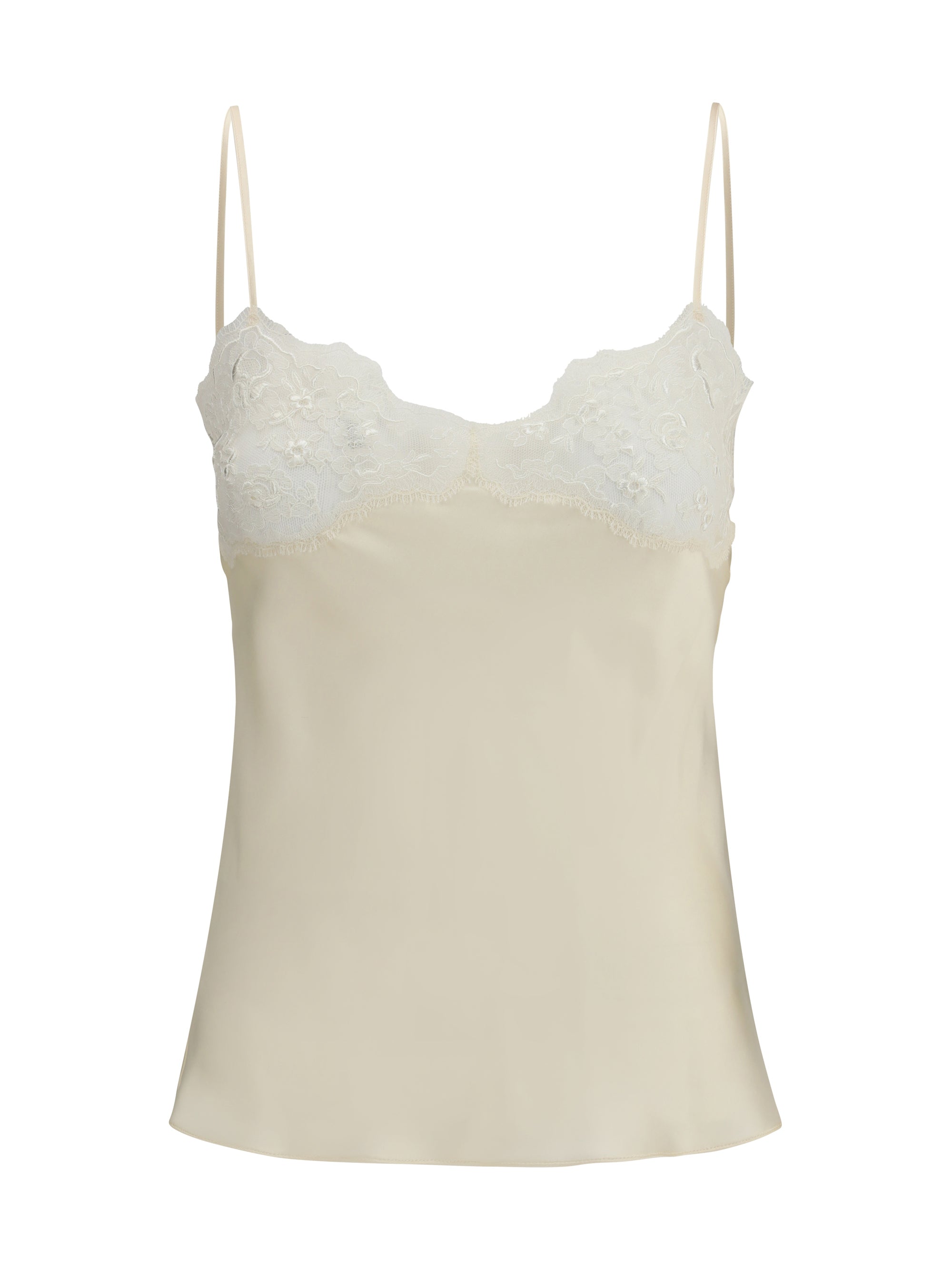 CHLOÉ 36 washed silk satin and lace camisole
