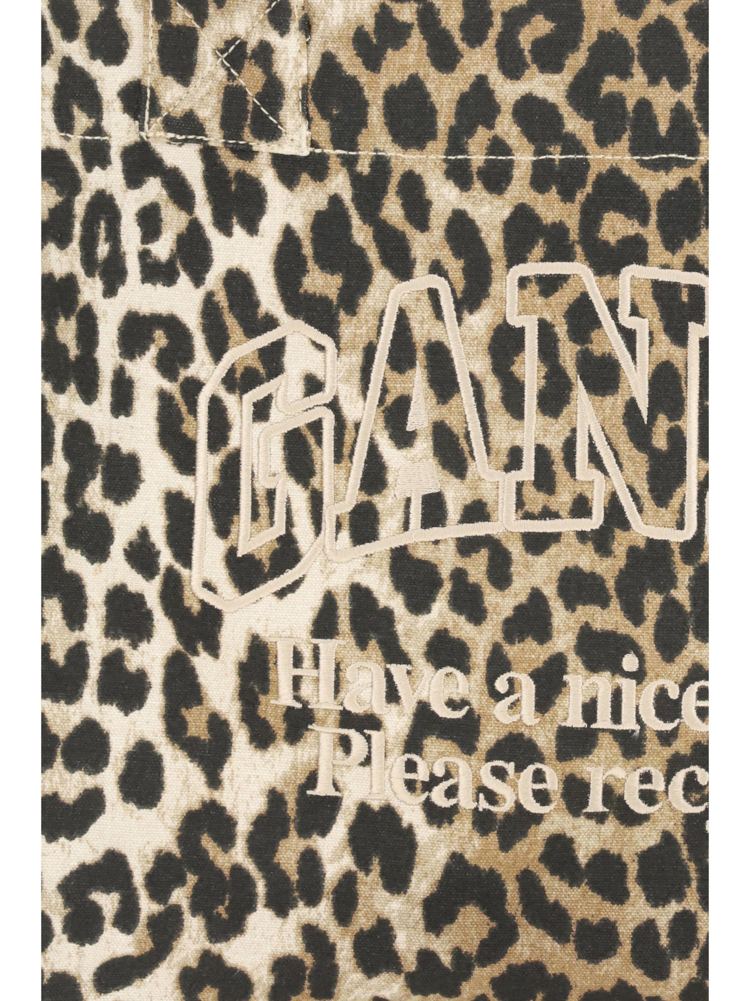 GANNI OS leopard print tote bag