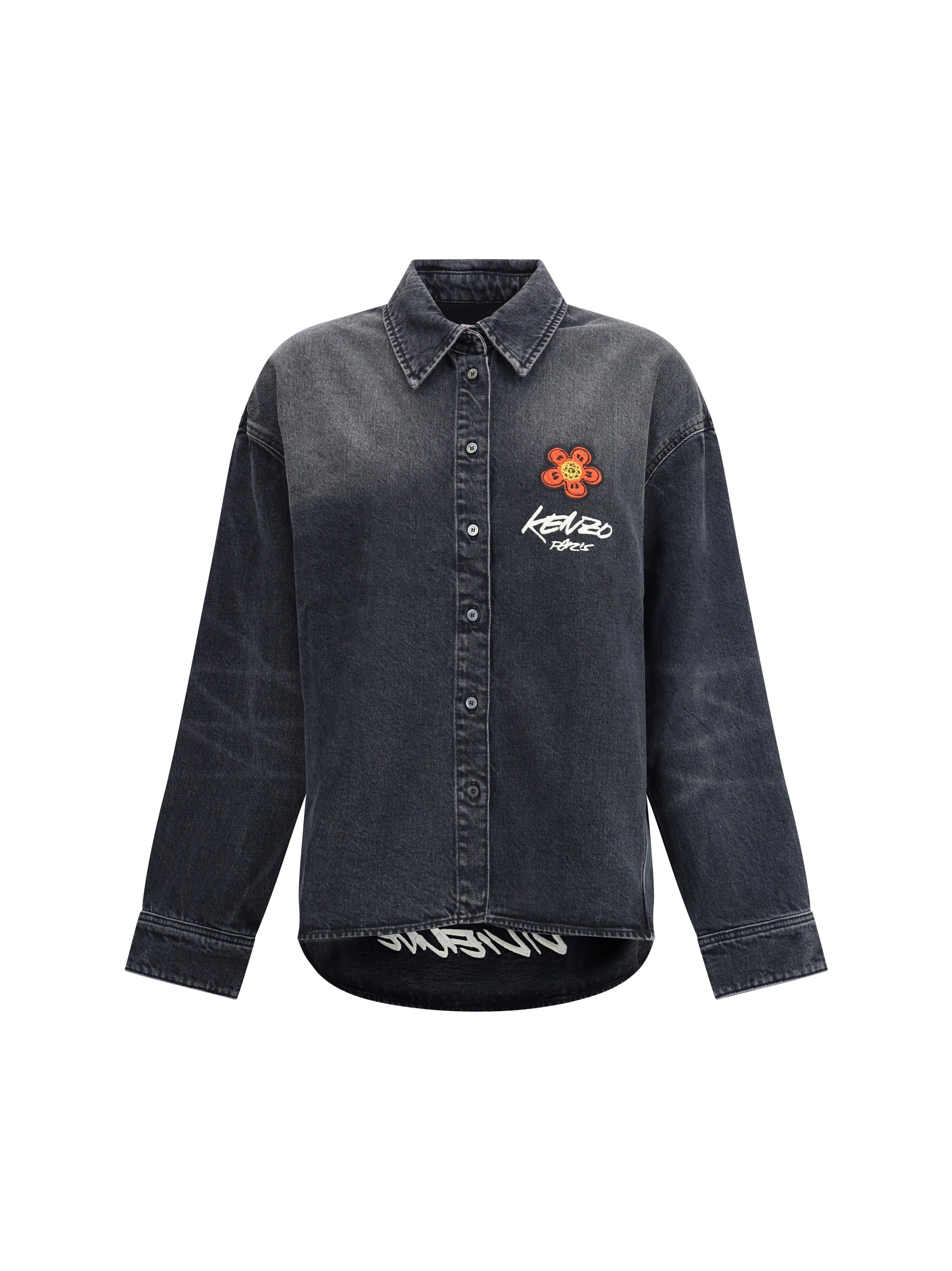 KENZO 36 kenzo x futura workwear embroidered japanese denim shirt