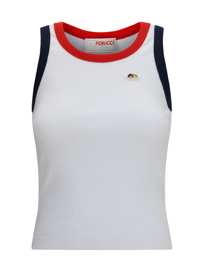 angels patch tank top with contrast trims