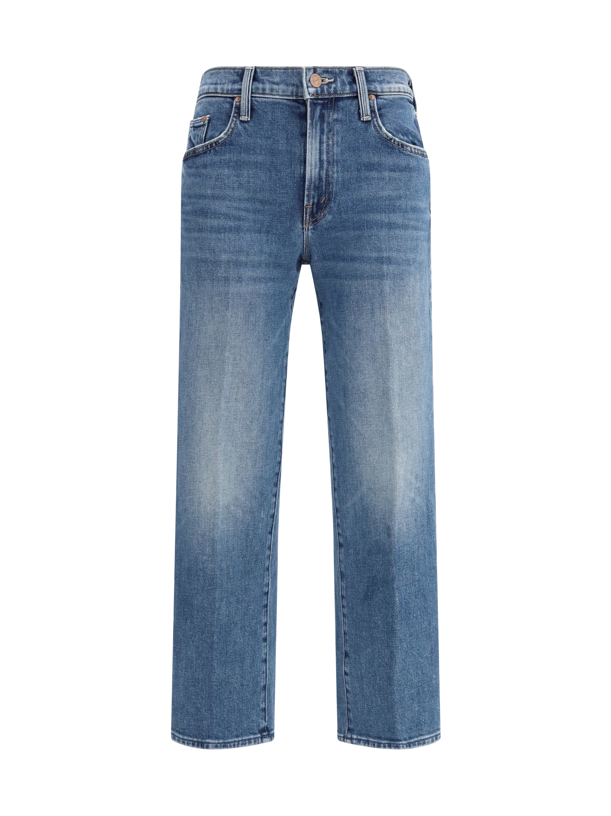 MOTHER DENIM 24 mid rise rambler zip ankle fray jeans